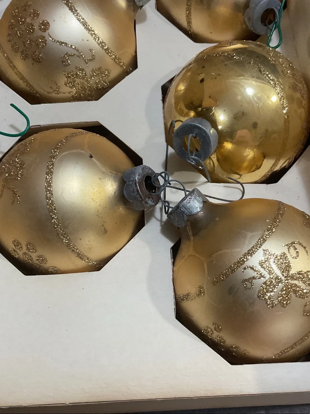 Shiny Gold Glass Holiday Ornaments - Set of 8